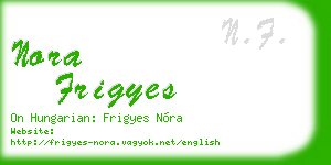 nora frigyes business card